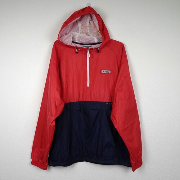 Columbia PFG 1/4 Zip Jacket Men's Size XL Terminal Spray Anorak Hooded Fishing - Picture 1 of 8